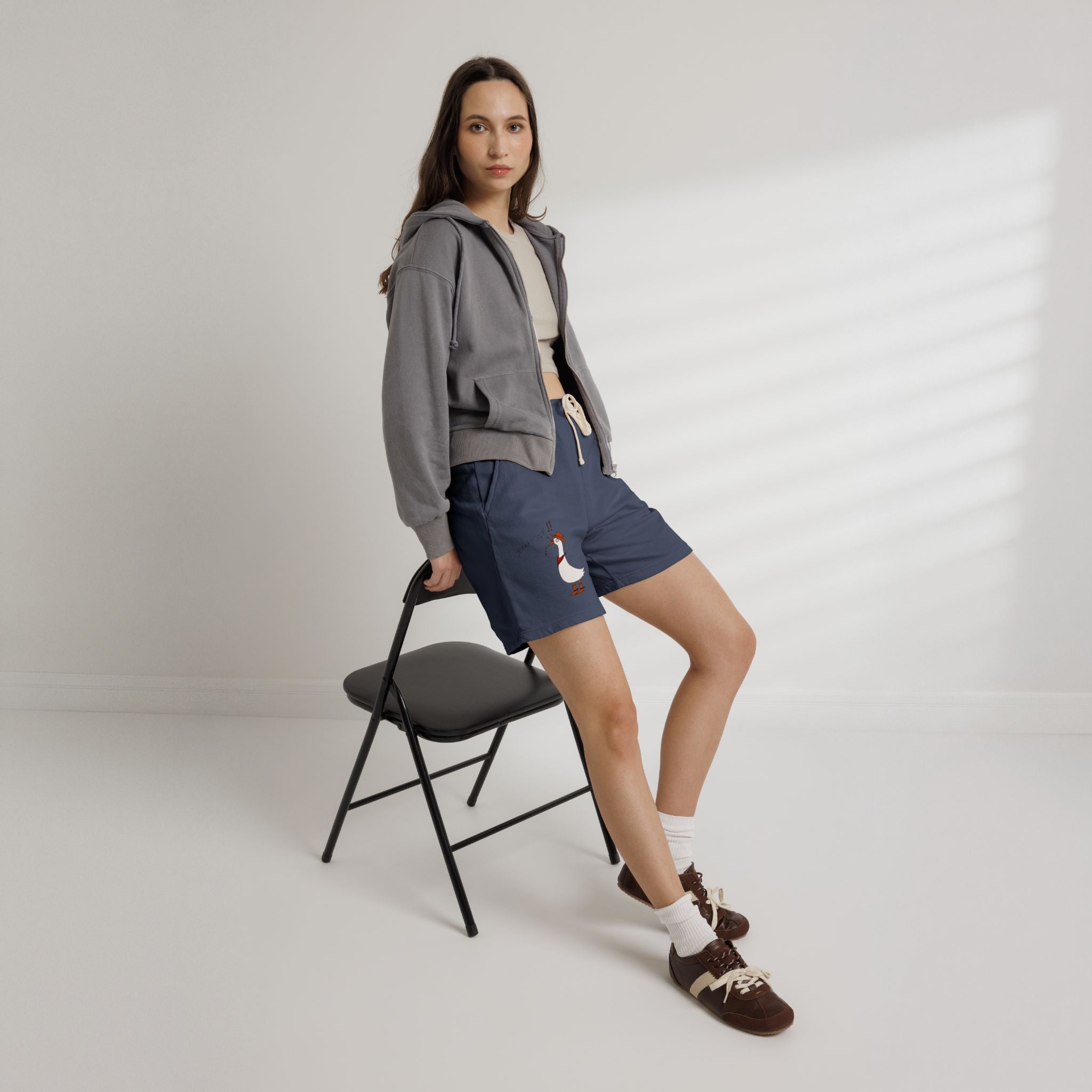 Cowboy Goose -  Illustration Sweat Shorts | Casual Graphic Shorts