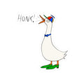 Goose "Honk!" Kiss-Cut Sticker — Cute Cartoon Bird Laptop Decal