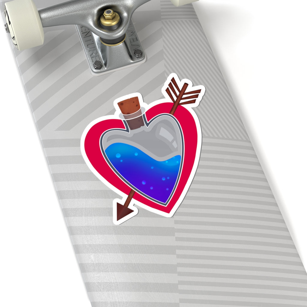 Love Potion Heart Sticker — Cute Arrowed Kiss-Cut Vinyl Sticker for Laptops & Gifts