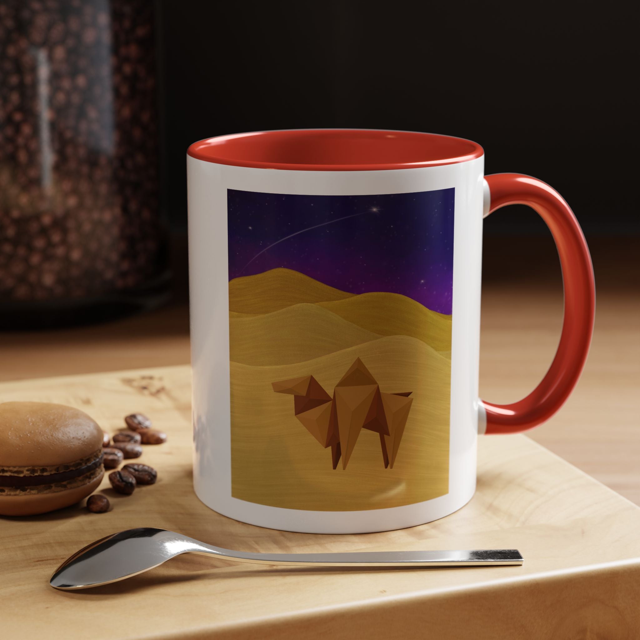 Camel Desert Accent Coffee Mug — Origami Camel Night Sky (11/15oz)