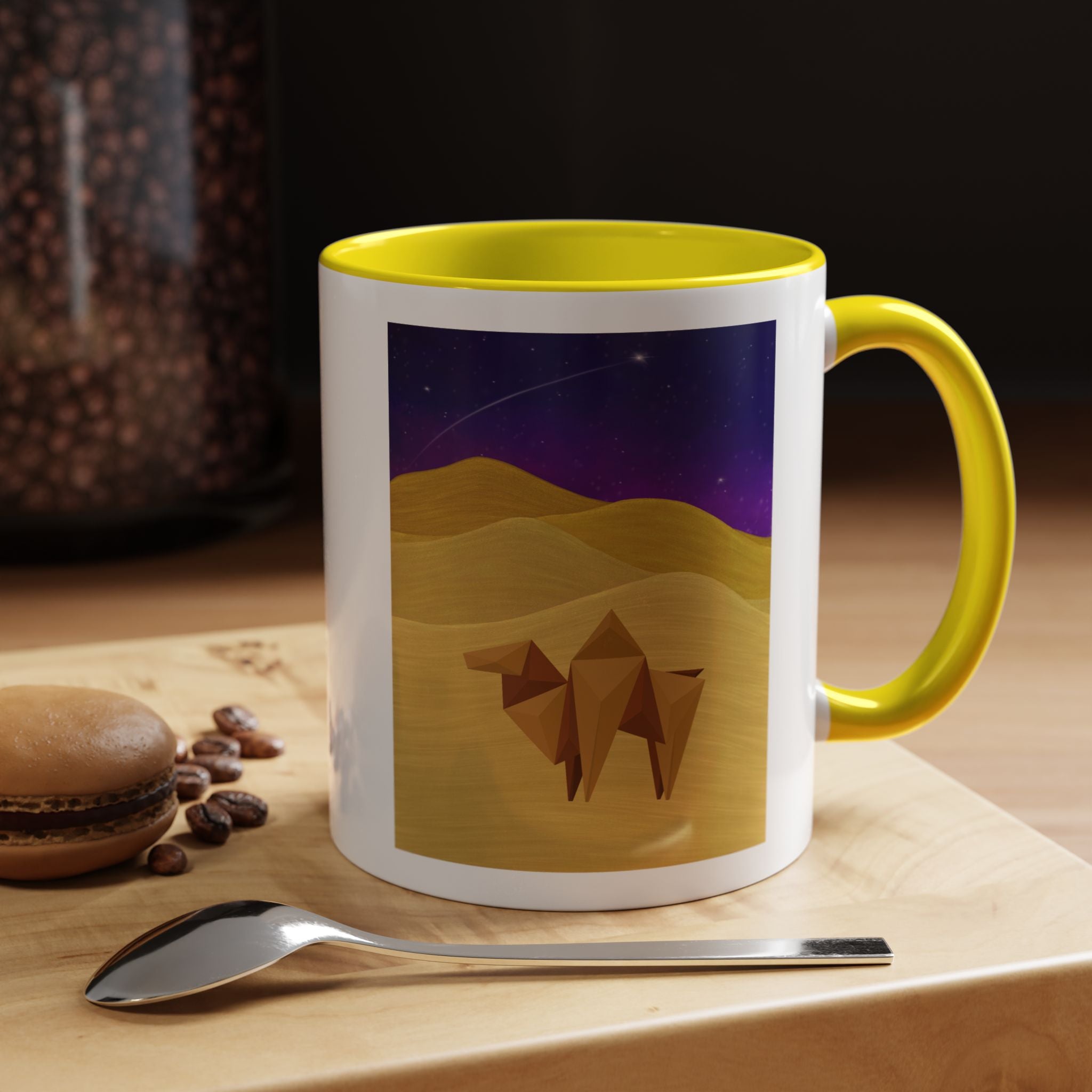 Camel Desert Accent Coffee Mug — Origami Camel Night Sky (11/15oz)