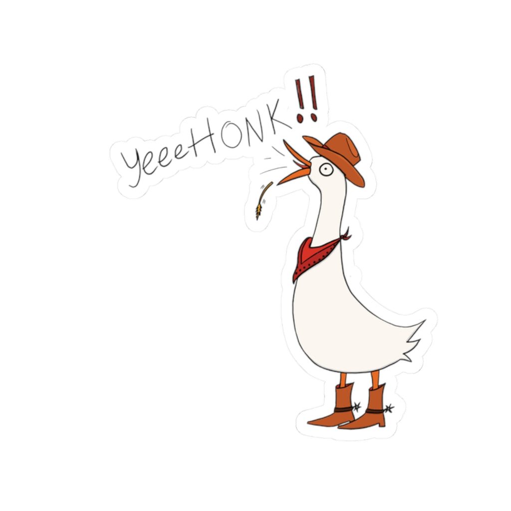 YeeetHonk Cowboy Goose Kiss-Cut Sticker