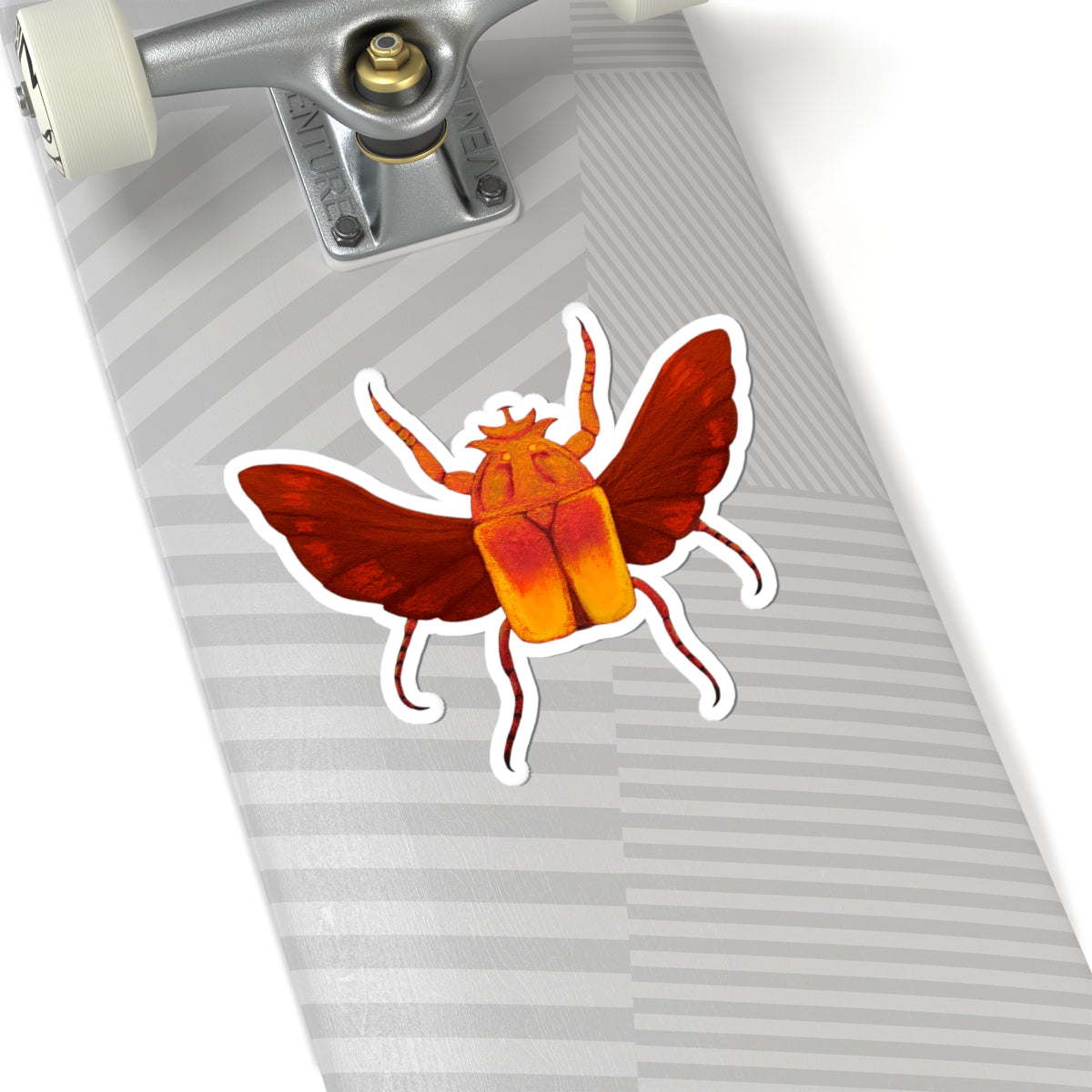 Golden Red Beetle Kiss-Cut Sticker — Insect Laptop Decal