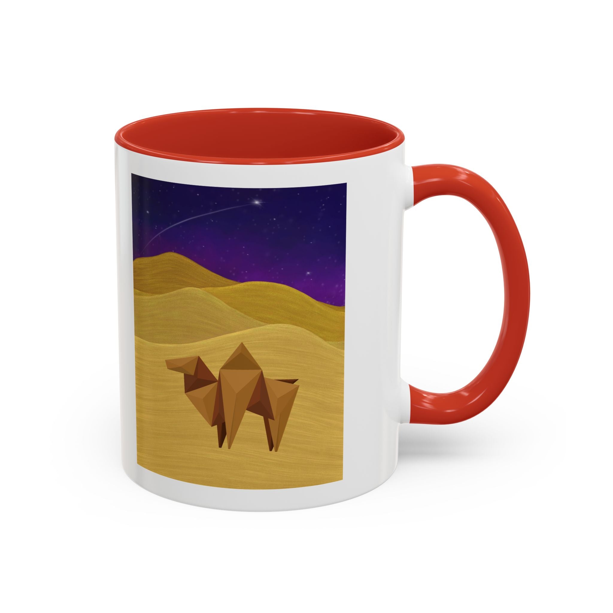 Camel Desert Accent Coffee Mug — Origami Camel Night Sky (11/15oz)