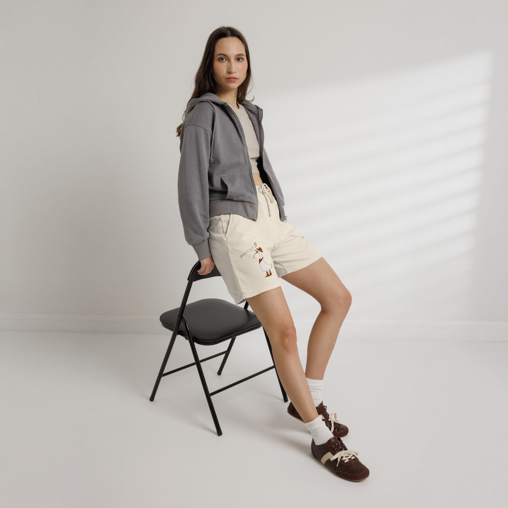 Cowboy Goose -  Illustration Sweat Shorts | Casual Graphic Shorts