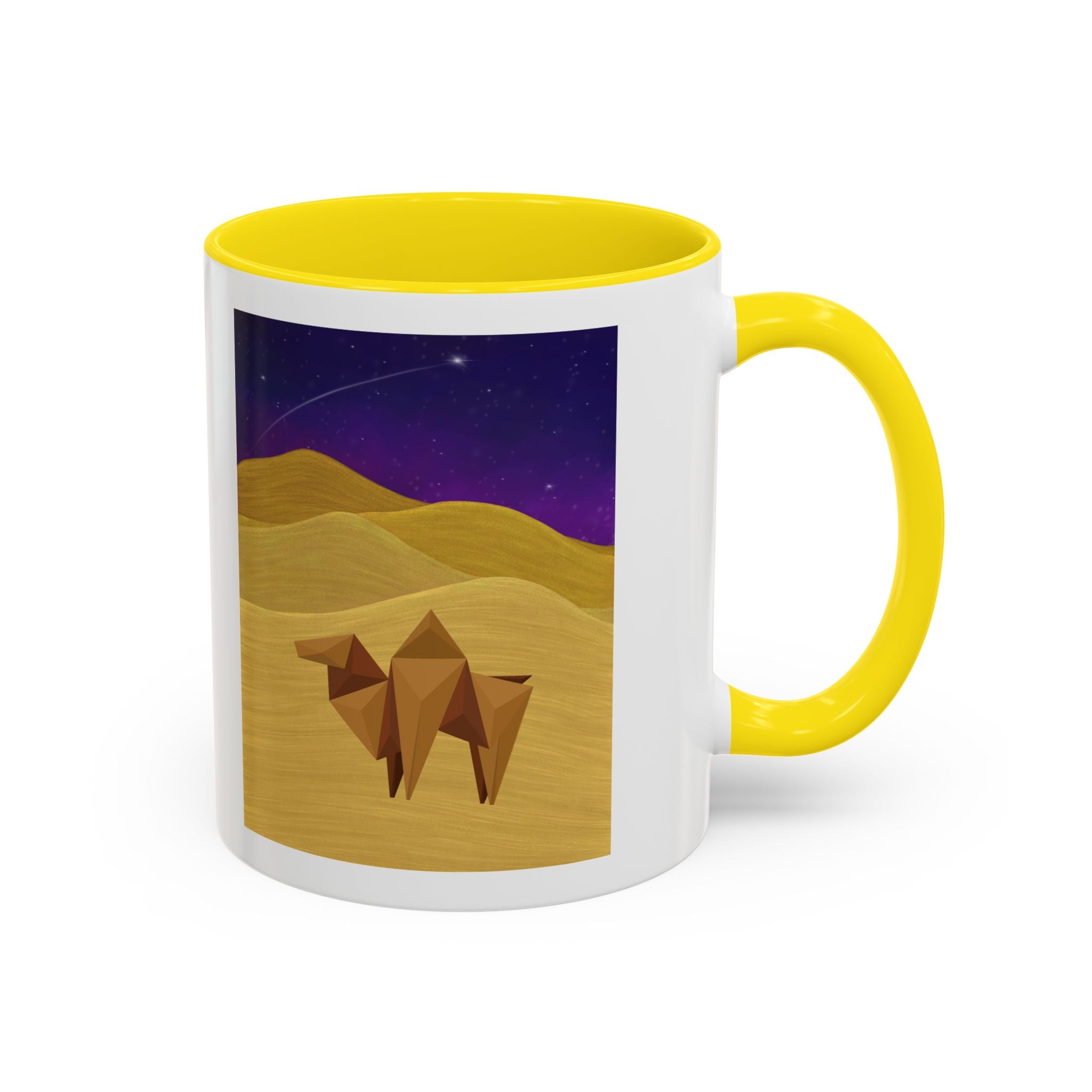 Camel Desert Accent Coffee Mug — Origami Camel Night Sky (11/15oz)