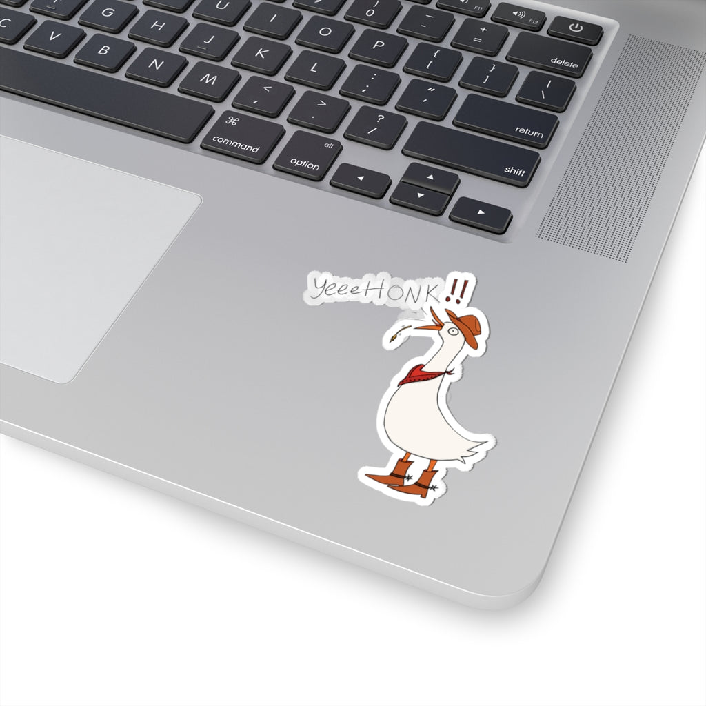 YeeetHonk Cowboy Goose Kiss-Cut Sticker