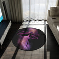 Dragonfly Round Rug — Purple Galaxy Accent Mat