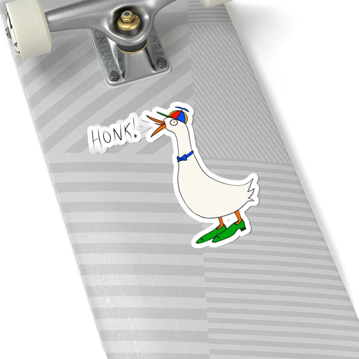 Goose "Honk!" Kiss-Cut Sticker — Cute Cartoon Bird Laptop Decal