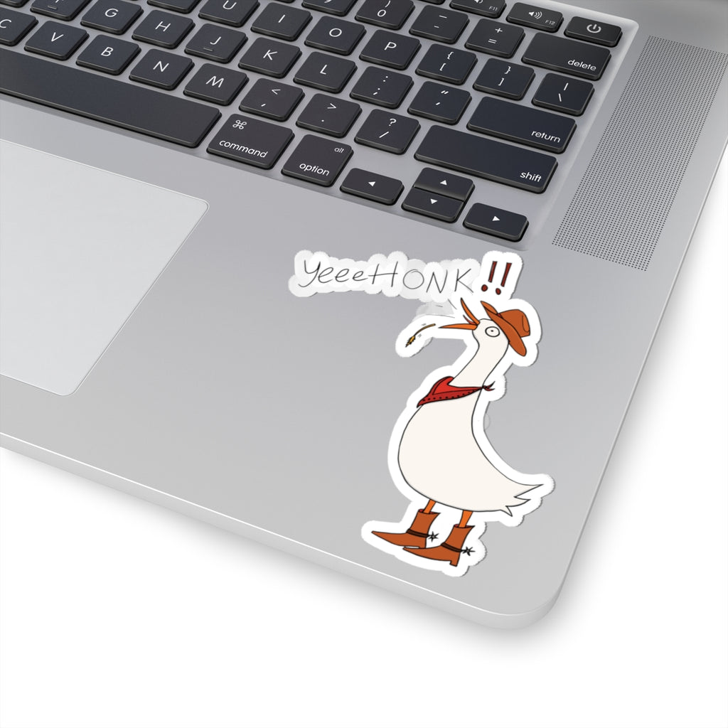 YeeetHonk Cowboy Goose Kiss-Cut Sticker