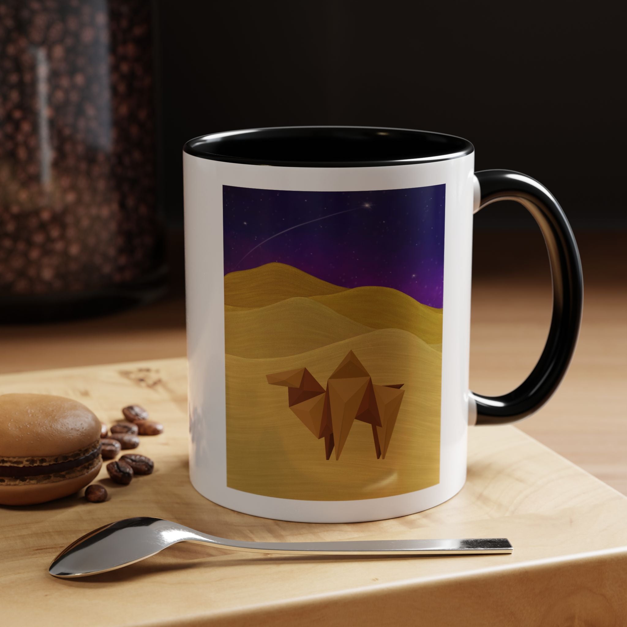 Camel Desert Accent Coffee Mug — Origami Camel Night Sky (11/15oz)