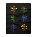 Origami Macaw Parrot Spiral Sherpa Fleece Blanket | Tropical Bird Throw