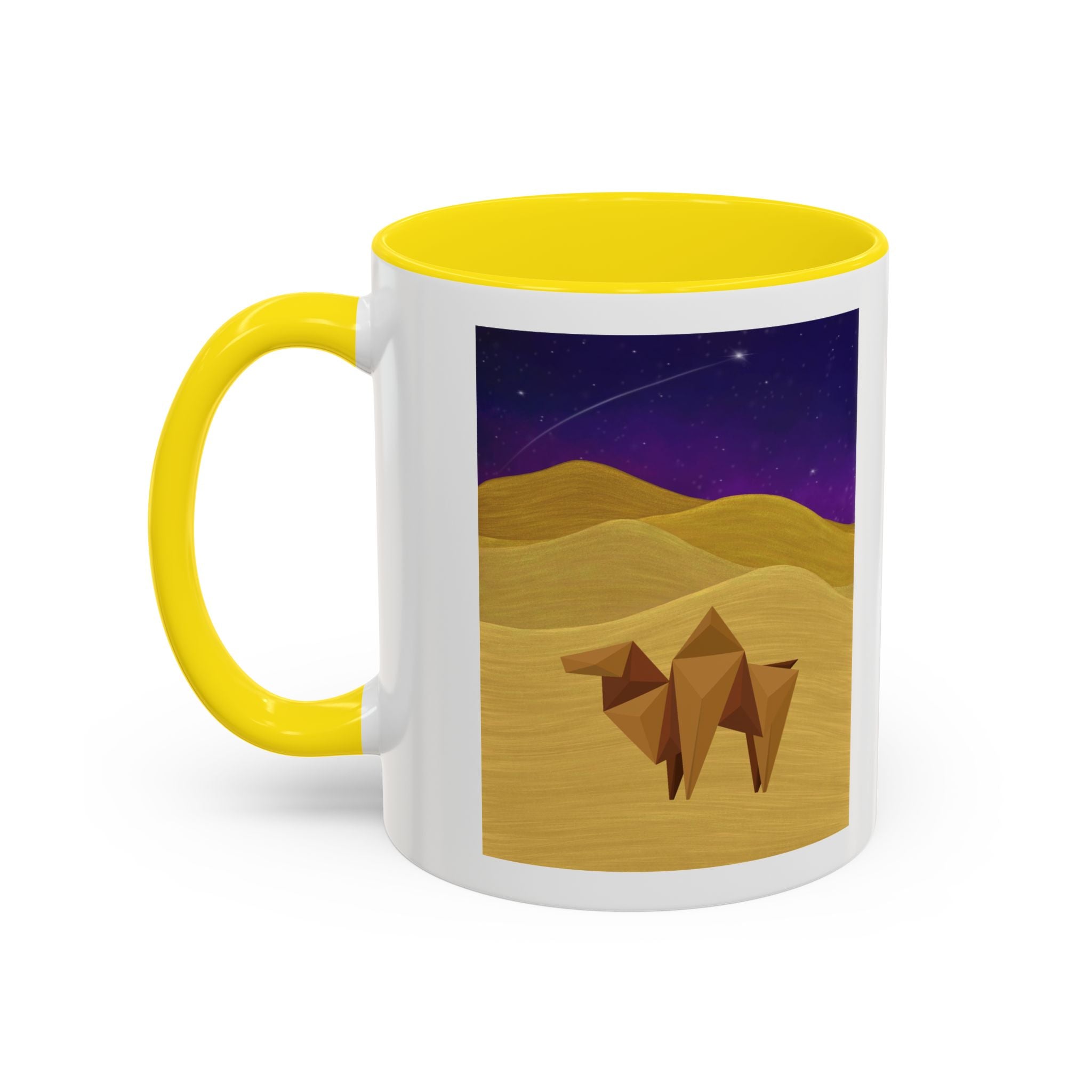Camel Desert Accent Coffee Mug — Origami Camel Night Sky (11/15oz)